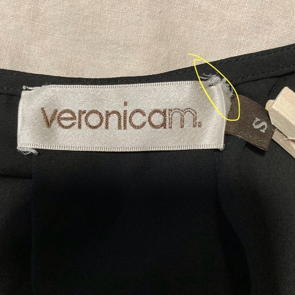 Veronica M V Neck Black Blouse with Elongated Shirt Tail - Picture 4 of 8